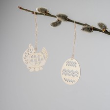  20 Pcs Uova Da Appendere Pasquali Appese Alla Artigianato in Legno Non Finito