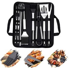 KIT BARBECUE 10 PEZZI ACCIAIO INOSSIDABILE SET BARBECUE GRIGLIA ESTERNO CUCINARE