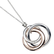 TIFFANY&Co. 1837 Collana Cerchio Incastro Argento925/Rubedo Metallo 5,28g...