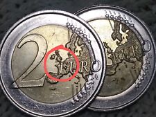 Moneta da 2€ Austria 2024 con Eccesso di Conio su Cartina dell'Europa + Capelli