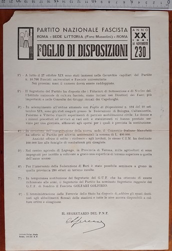 Foglio disposizioni partito - disposizioni,