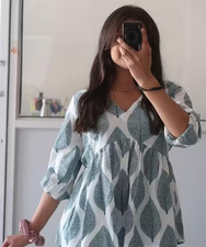 Top tunica donna indiana verde