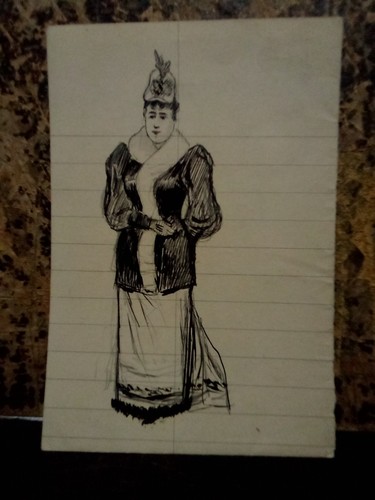 Disegno antico giovane donna - antico,