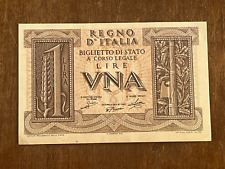 BANCONOTA CARTAMONETA ITALIA  1 LIRA 20 MAGGIO 1935  1939 PAPAR MONEY ITALY  SPL