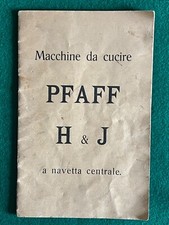 Pfaff libretto istruzioni macchine da cucire H e J a navetta centrale