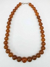 Vintage Antichi Gioielli Baltici RARA Autentica Pietra Pura AMBRA Collana...