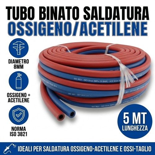 Tubo binato 8x15 cannello - binato,