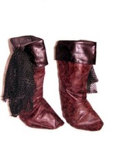 Copristivali in simil pelle marrone per travestimento pirata