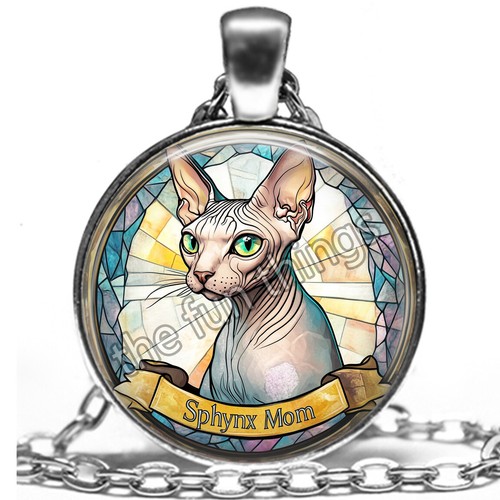 Sphynx cat mom necklace faux - sphynx,