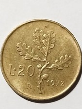 MONETA 20 LIRE 1972 QUERCIA