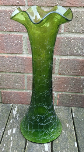 Vaso vetro artistico verde - artistico,