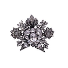 Autentico Anello Gucci Invecchiato Argento Metallo Ottone Cristallo Dichiarazione Misura M