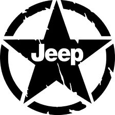 Adesivo  ⭐️ Stella Militare Usa ?? con scritta JEEP In Vinile Pretagliato