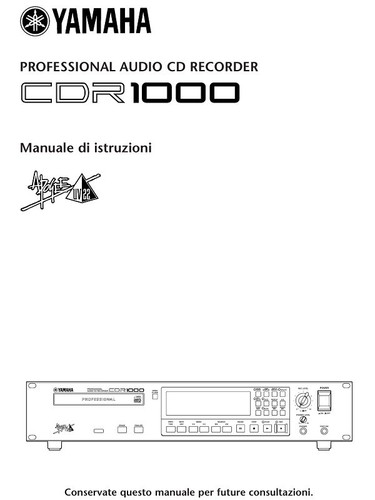 Yamaha cdr1000 manuale - cdr1000, di