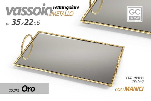 Vassoio metallo rettangolare - vassoio,