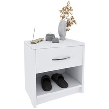 Comodino con cassetto vano a giorno camera letto cameretta ragazzi studio bianco