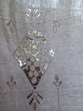 Tovaglia/Tenda/copritavolo d'epoca misto lino 