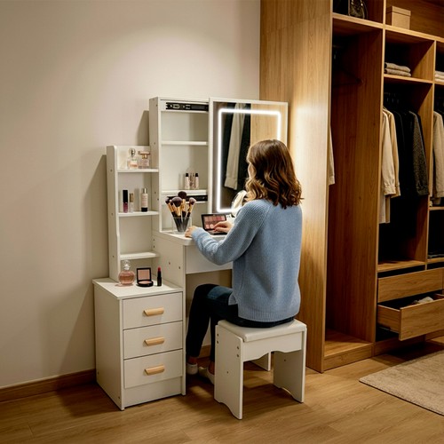 Scrivania vanity con - scrivania, specchio