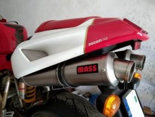 Ducati 748 916 996 998 MassMoto Doppio Terminale Scarico Ovale Inox Raso x2