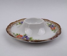 Portauovo Winterling Kirchenlamitz fiori colorati con decorazione oro porcellana Bavaria