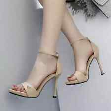 sandali stiletto 11 cm beige gioiello spillo tacco pelle sintetica 1414