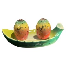 Originale Vassoio Sale e Pepe in ceramica Fichi d'India Vintage