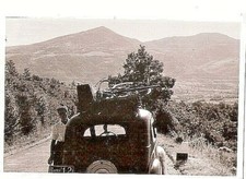 ANNI '40 FIAT 1100 B TARGA ROMA 12. BICICLETTA SU PORTAPACCHIFOTO ORIGINALE AUTO