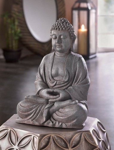 Gray fiberglass meditating - gray,