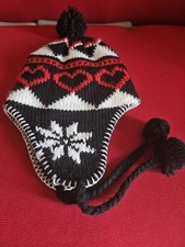 Cappello Peruviano Rosso Nero Copriorecchie