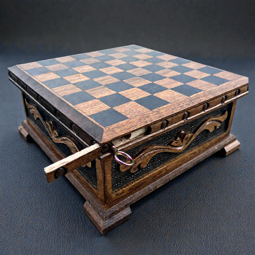 Puzzle scacchiera vintage noce - scacchiera,