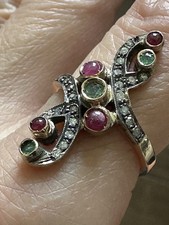 Anello Oro 500 Vintage Rubini