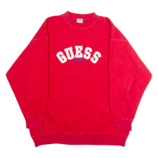Vintage GUESS Uomo Pile Rosso
