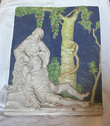Formella maiolica policroma - formella,