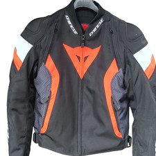 DAINESE  AVRO 5 TEX JACKET TG 50 usata due volte in Tessuto Nero/Bianco/Rosso