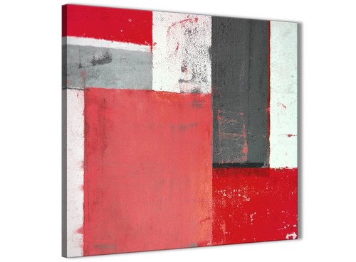 Quadro astratto rosso grigio