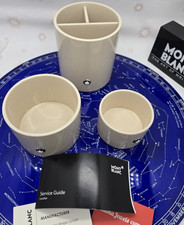 3 pezzi Montblanc 133169 133170 133171 vassoi da scrivania rotondi laccati colore avorio BELLI