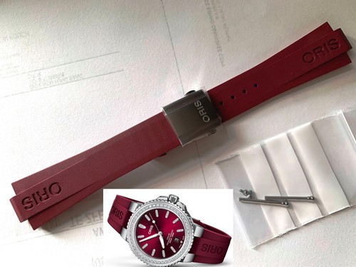 Oris red rubber - red, band