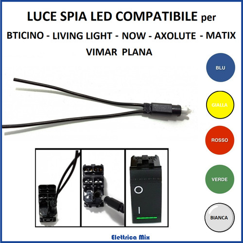 Spia led 220v bianca blu - led,