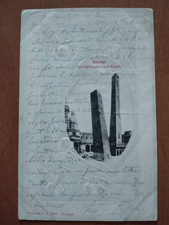 BOLOGNA città TORRI GARISENDA E DEGLI ASINELLI 1903 LIBERTY CARTOLINA D'EPOCA