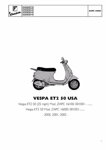 Piaggio vespa parts manual - parts,