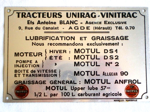 Ancienne plaque pub - ancienne, tracteurs