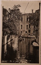 Cartolina Venezia Rio S. Polo Animata Barca Gondola Postcard