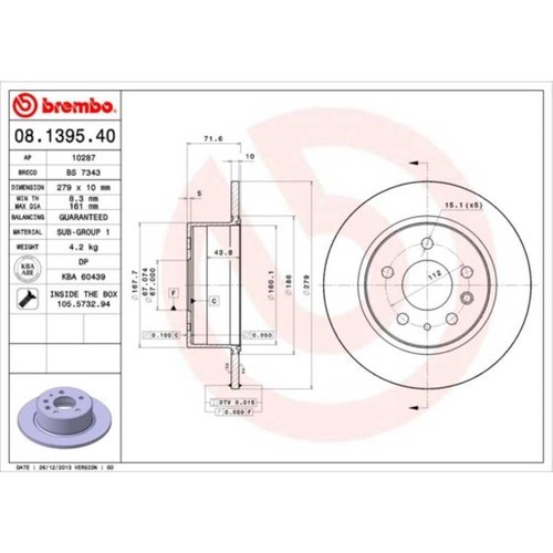 Brembo disco freno - brembo, 2x