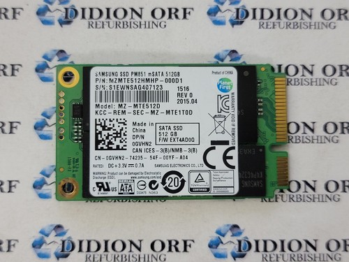 Samsung pm851 512 msata ssd - gb,