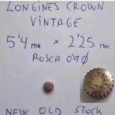 Longines Crown,corona Longines.couronne Longines,vintage.5,4mm,rosca 0.9,n.o.s