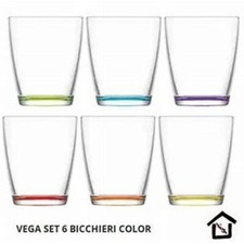 LAV 6  BICCHIERI VETRO VEGA COLOR 340 Cc colorati