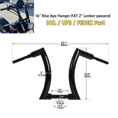 Manubrio rise ape hanger - 16",