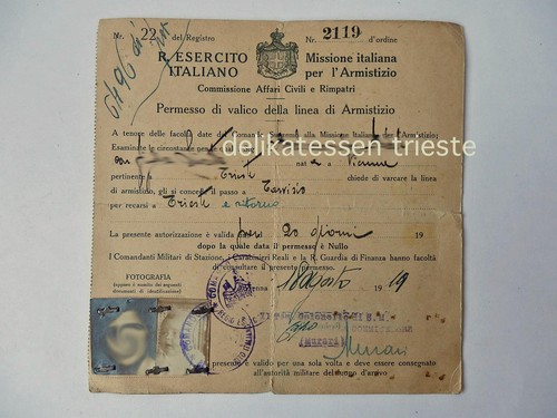 Lasciapassare passaporto 1919 - passaporto,
