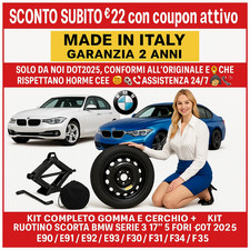 💥Kit Ruotino Di Scorta Bmw 3 F30 / F31 / F34 / F80 Cric Chiave Sacca Dot2025