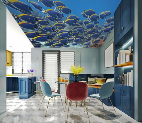 Adesivo piccolo pesce blu - piccolo,